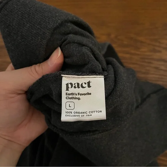 Pact Charcoal Knit Pants Size Large Organic Cotton Sweats Soft Comfy Sustainable - Picture 8 of 12